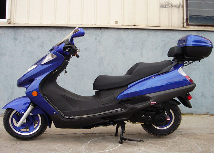 دو روروک مخصوص بچه ها اسکوتر گاز آبی بزرگسال، اسکوتر موتور 150cc با 2 صندلی چرم واقعی