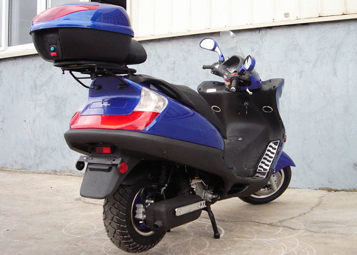 دو روروک مخصوص بچه ها اسکوتر گاز آبی بزرگسال، اسکوتر موتور 150cc با 2 صندلی چرم واقعی