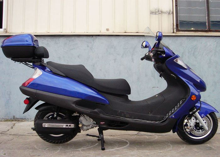 دو روروک مخصوص بچه ها اسکوتر گاز آبی بزرگسال، اسکوتر موتور 150cc با 2 صندلی چرم واقعی