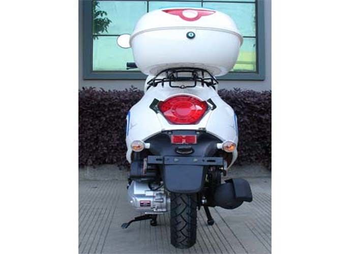 دوچرخه دوچرخه 50cc دوچرخه سفید / آبی با دو آینه عقب / جعبه عقب
