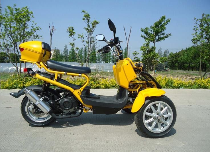 موتور کلاسیک Tri-Wheel Horizontal Type 50cc 3 Wheel Trike Scooter 4 Stroke