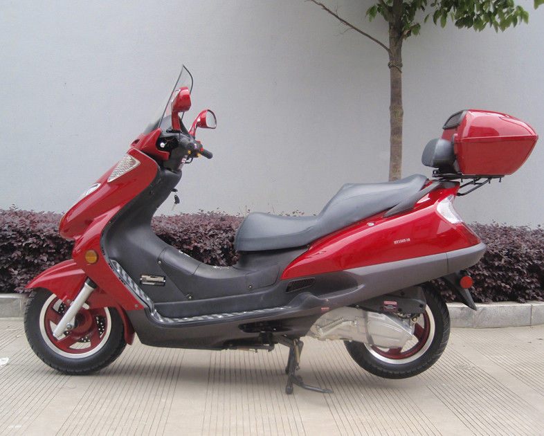 دو روروک مخصوص بچه ها اسکوتر گاز آبی بزرگسال، اسکوتر موتور 150cc با 2 صندلی چرم واقعی