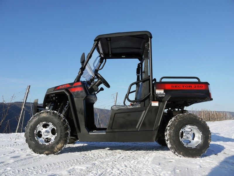 UTV 250 Tiltable Loader وسایل نقلیه سودمند وینچ با استفاده از Efi - Red، Windsheild و Towbar